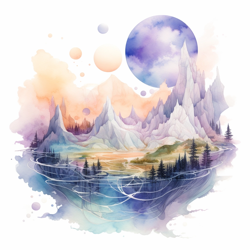 Mesosphere in the style of watercolour ambient 