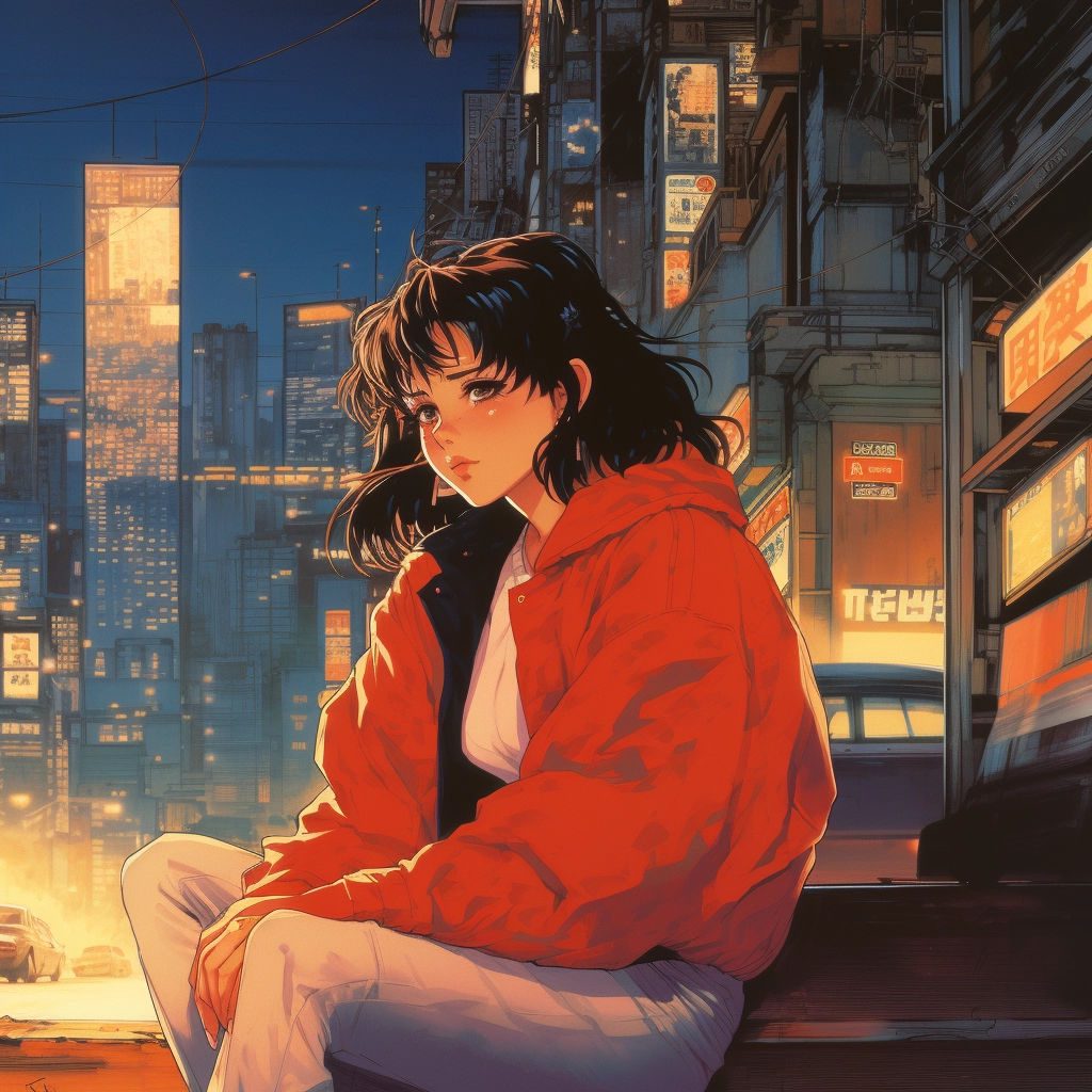 1990s retro anime setting the scene  