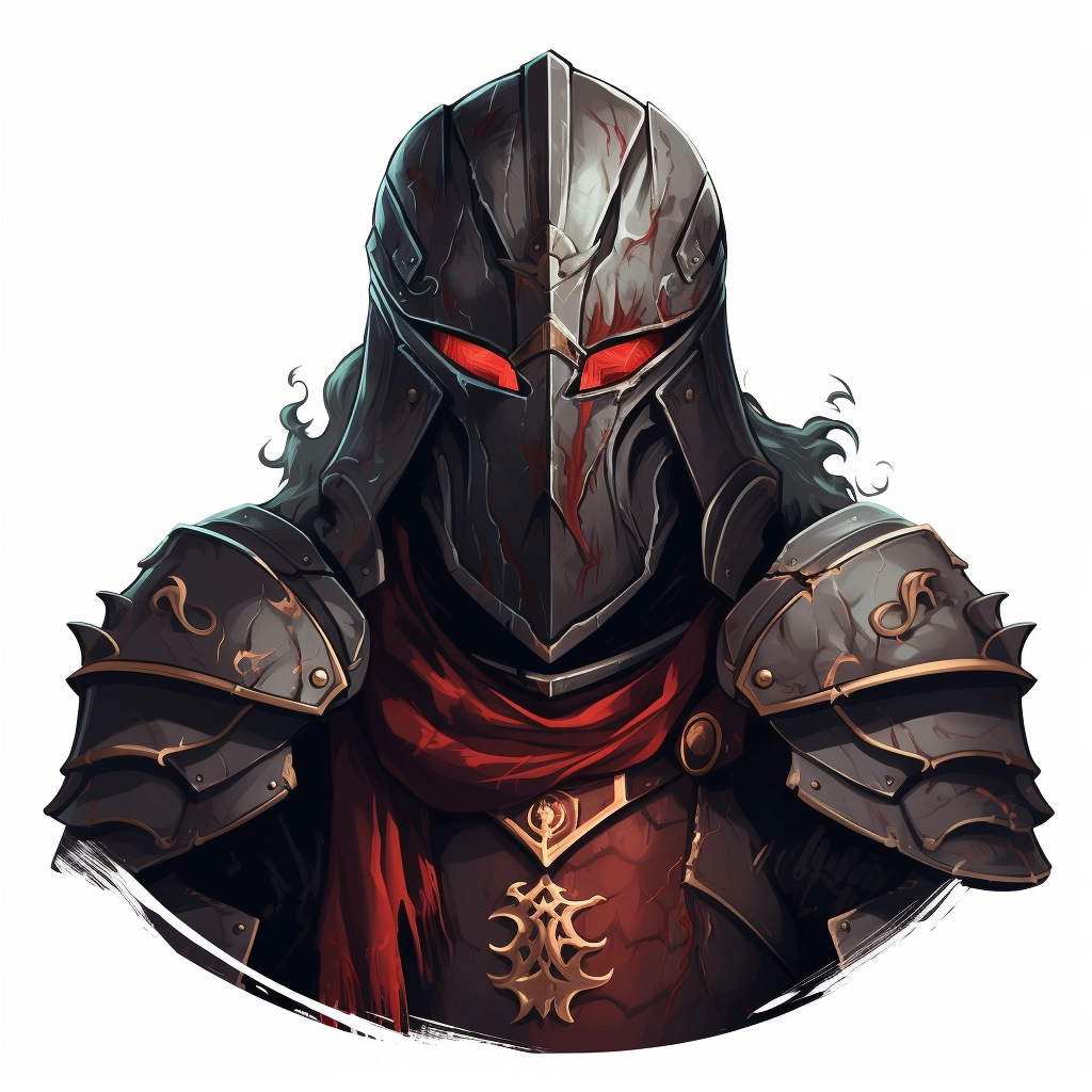 Dark medieval paladin 2d vector png