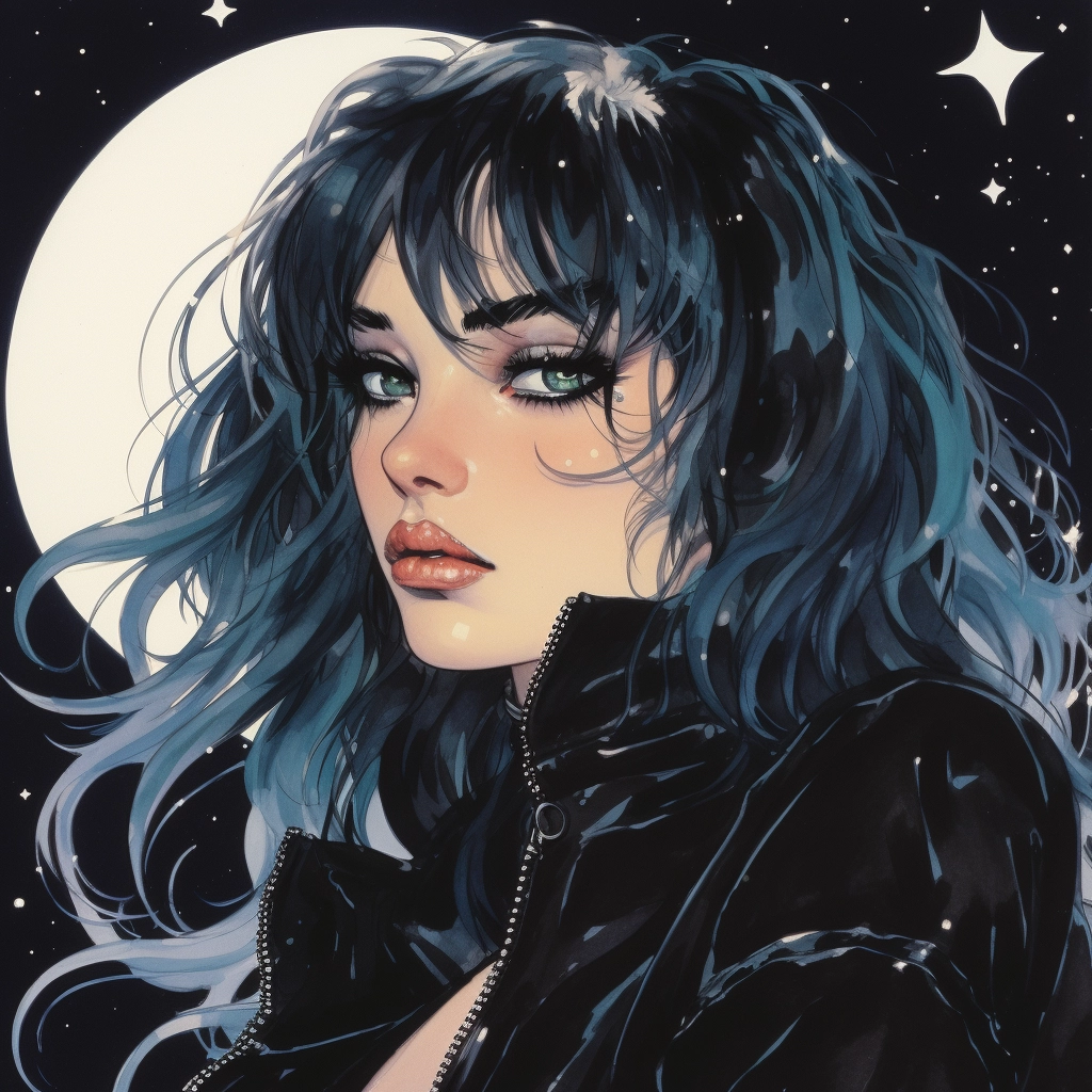 1990s anime goth starry eyed
