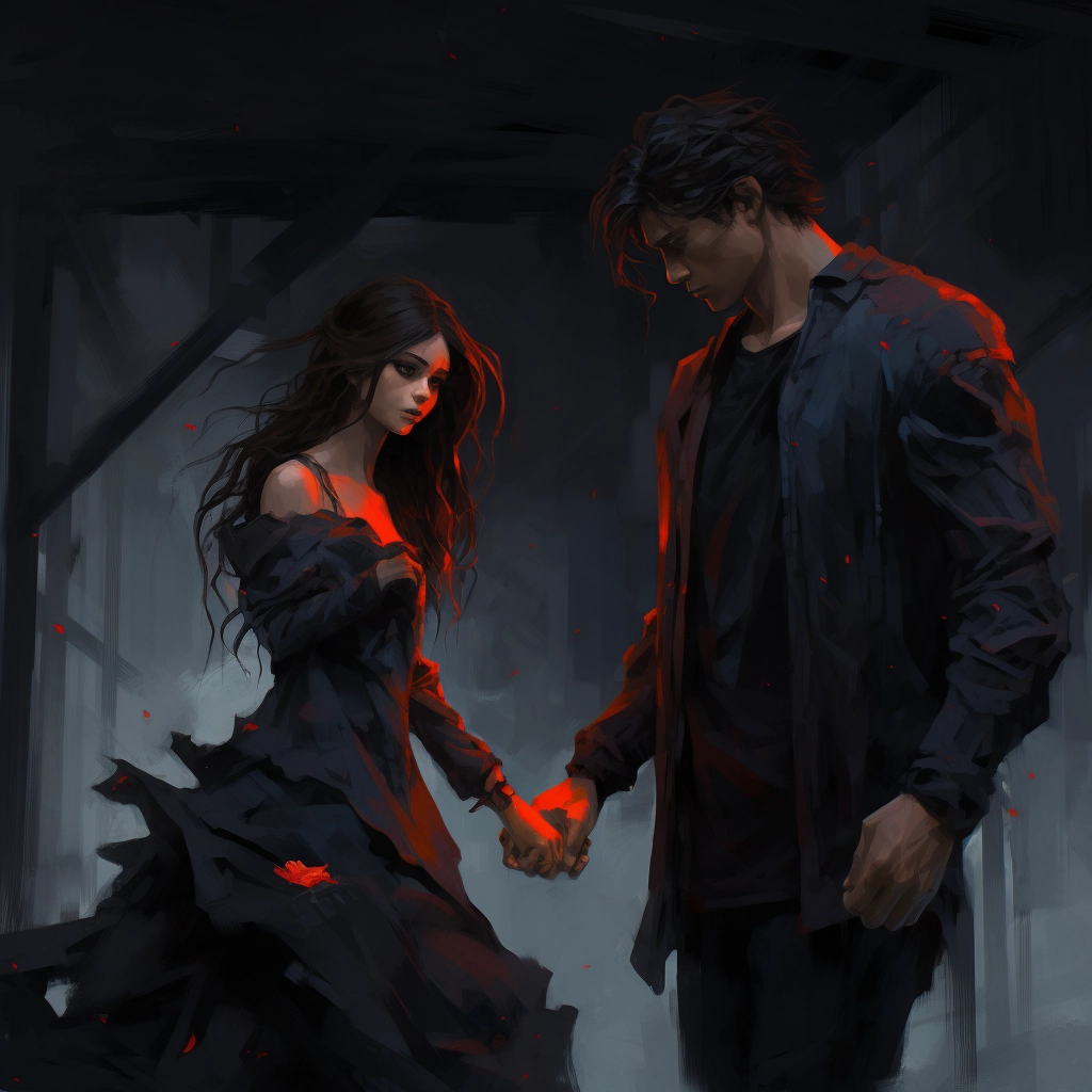 A guy holding hands with a woman next to him in the