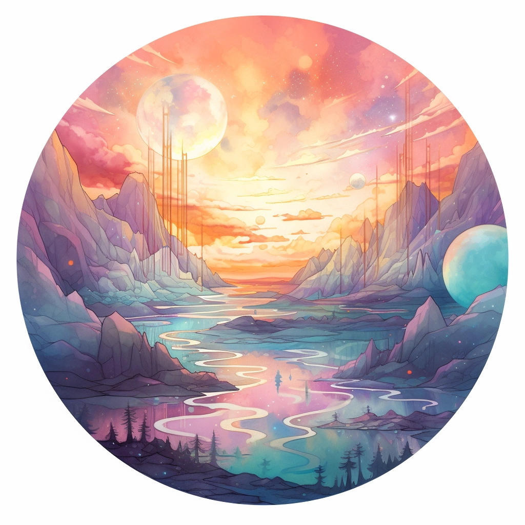Mesosphere in the style of watercolour ambient 