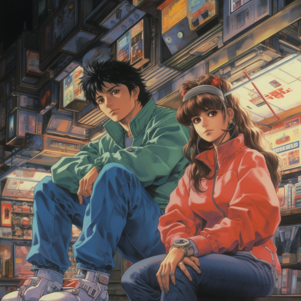 1990s retro anime setting the scene  