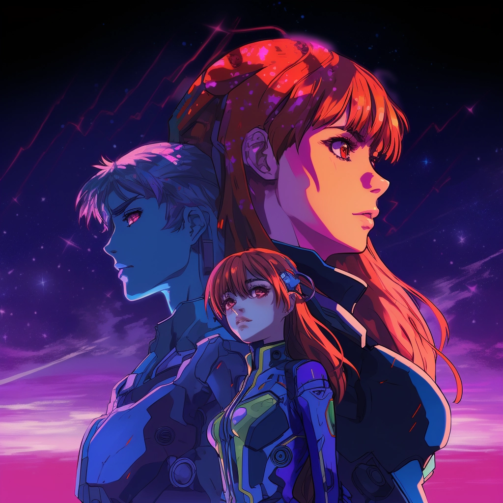 Anime in the style of neon genesis evangelion  5