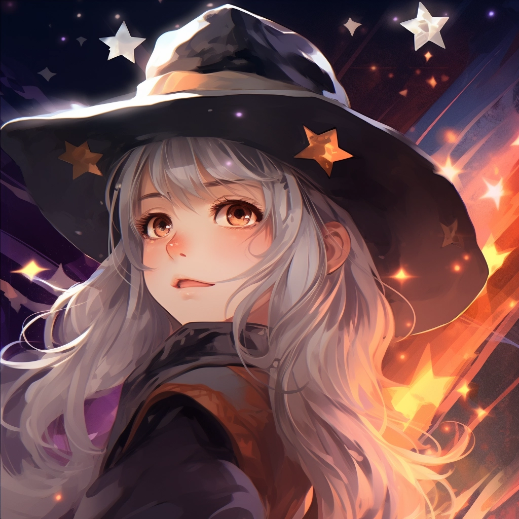 A girl with white hair and long hair wearing a black
