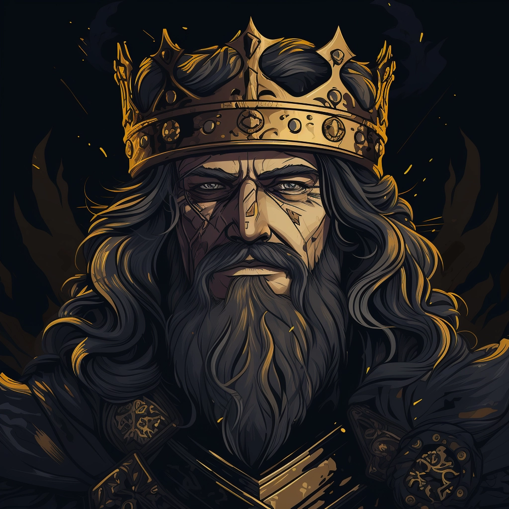 Dark medieval king 2d vector png  