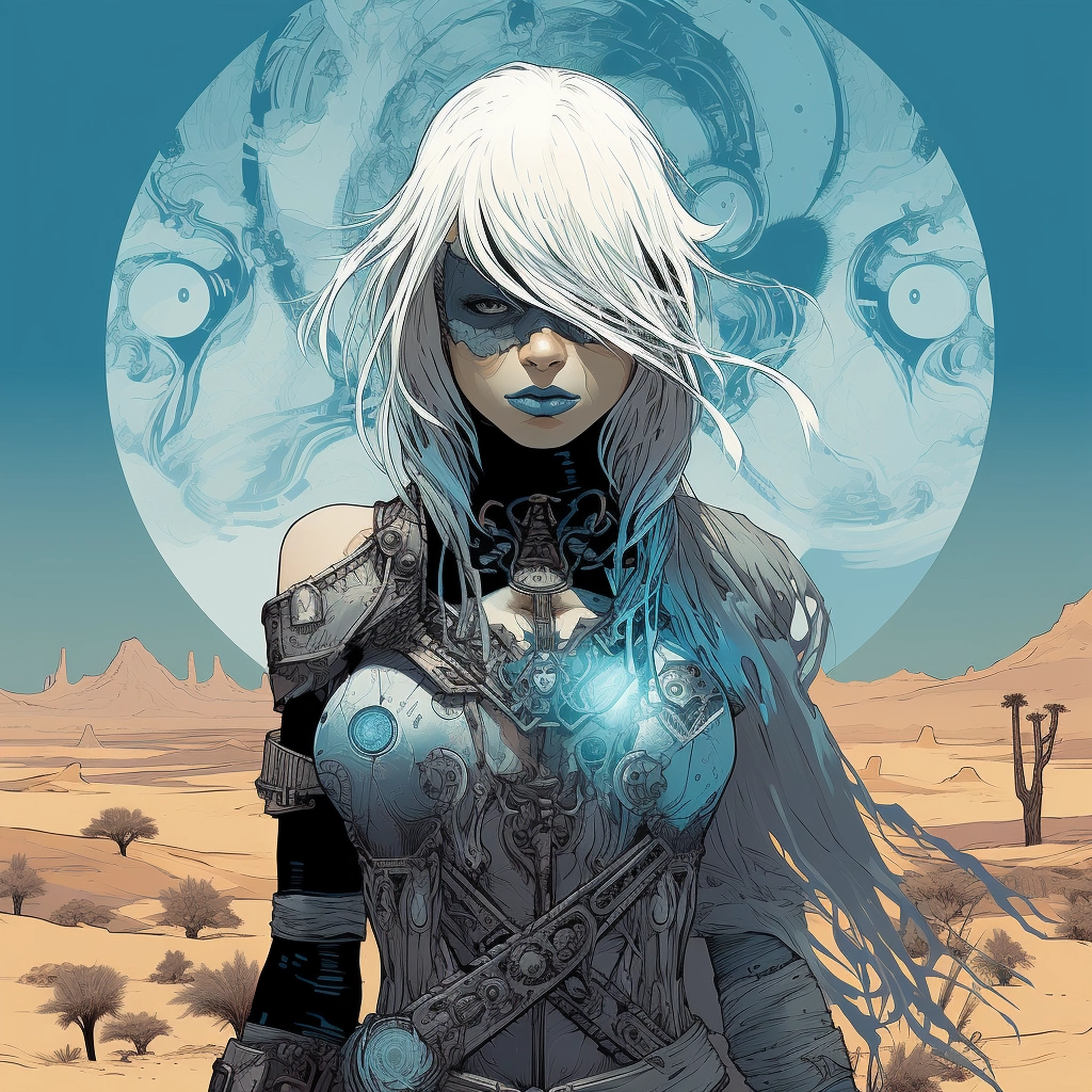 Art illustration the horizon in the style of lunarpu