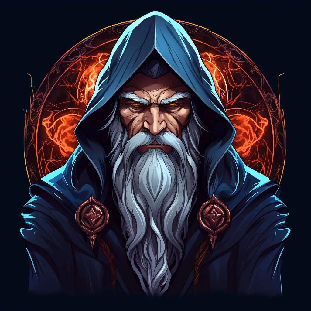Dark medieval wizard 2d vector png  