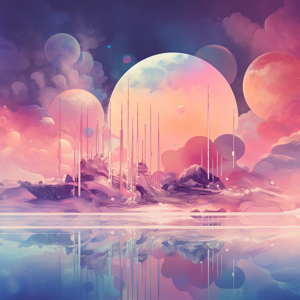 Mesosphere in the style of watercolour ambient 