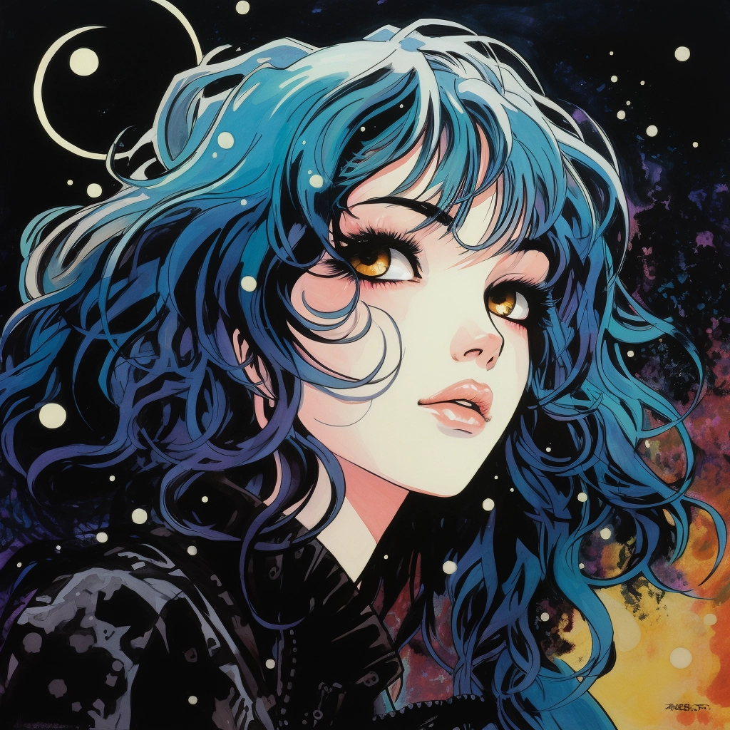 1990s anime goth starry eyed