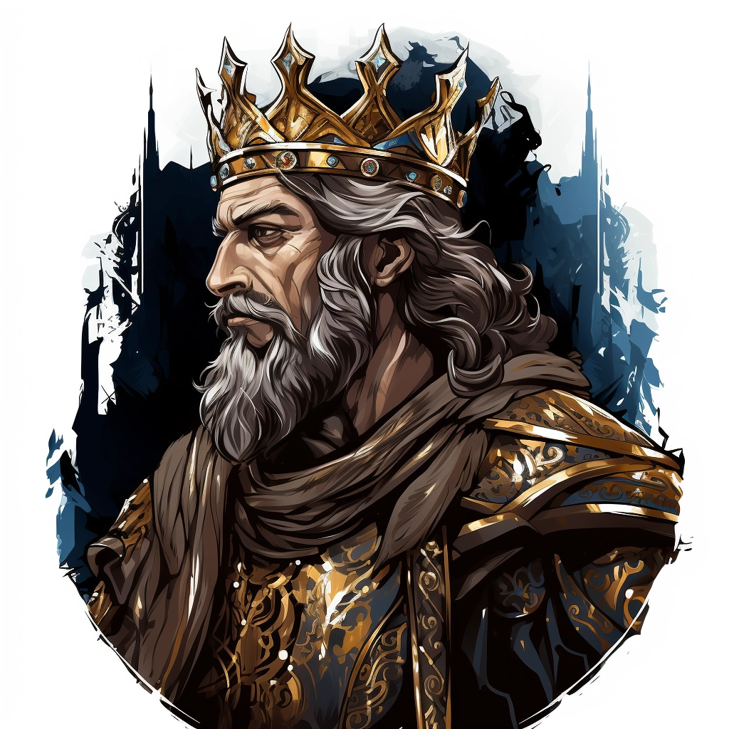 Dark medieval king 2d vector png
