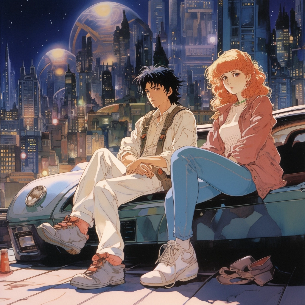 1990s retro anime setting the scene