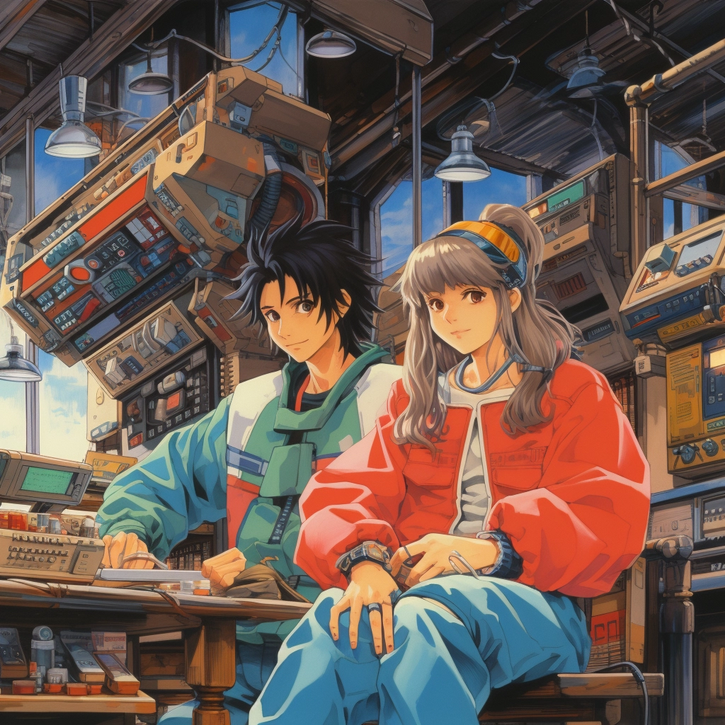 1990s retro anime setting the scene