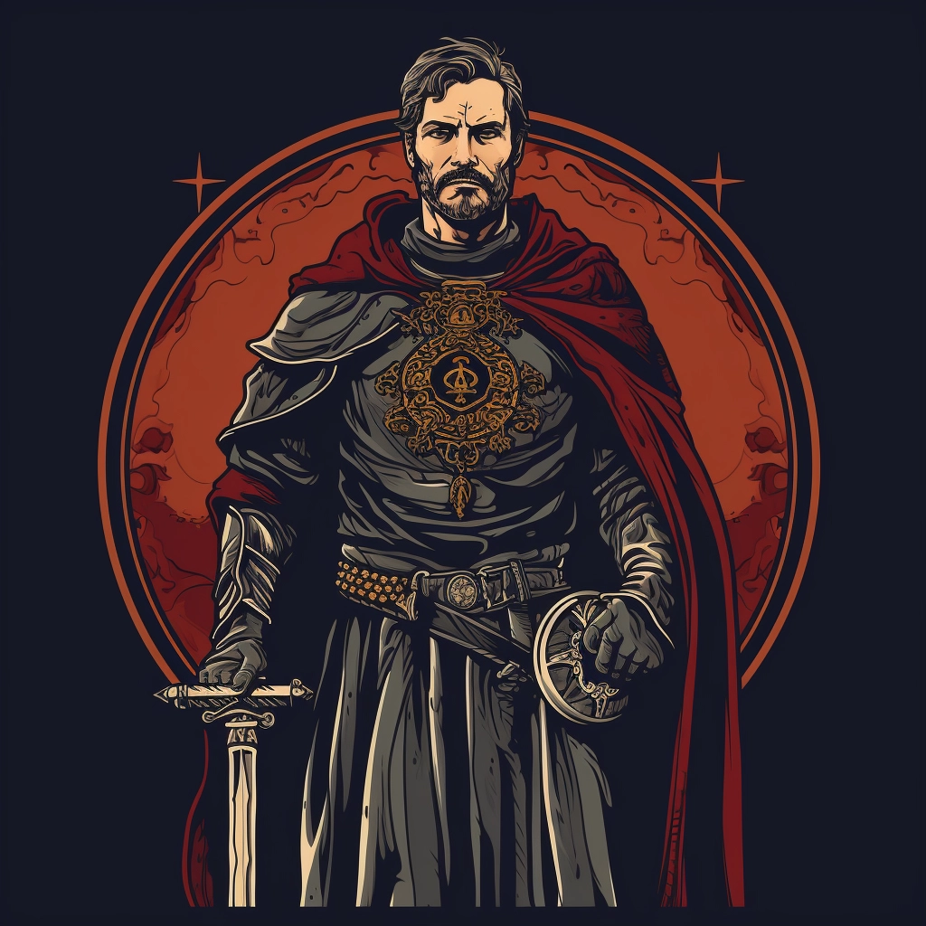 Dark medieval loyalist 2d vector png  
