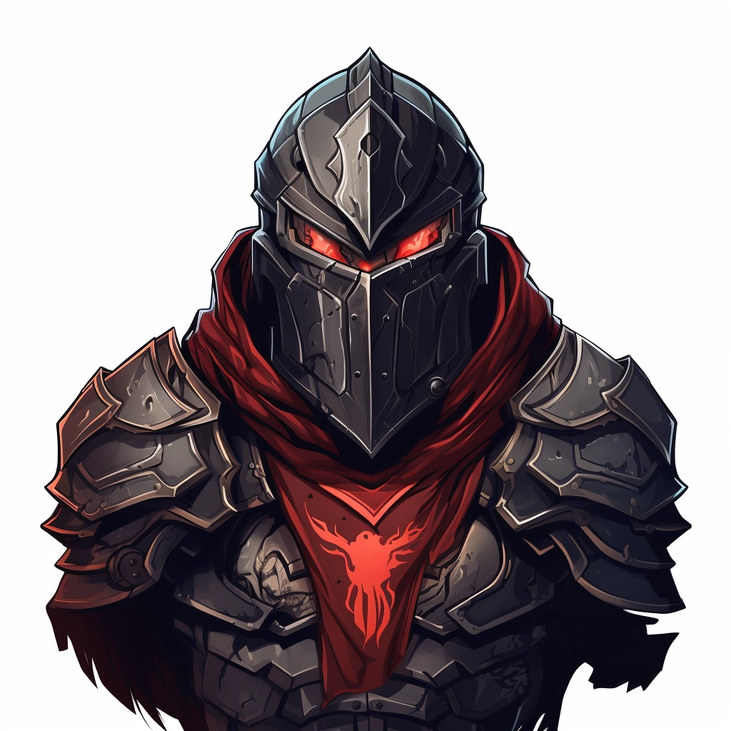 Dark medieval paladin 2d vector png  