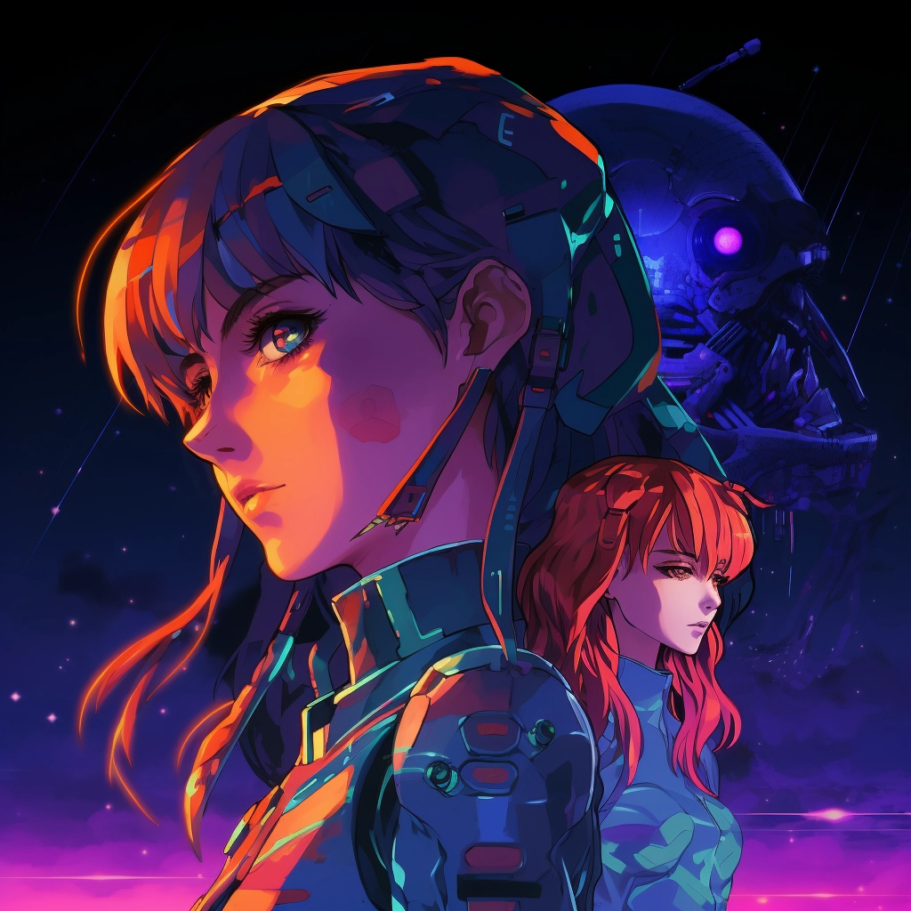 Anime in the style of neon genesis evangelion 5