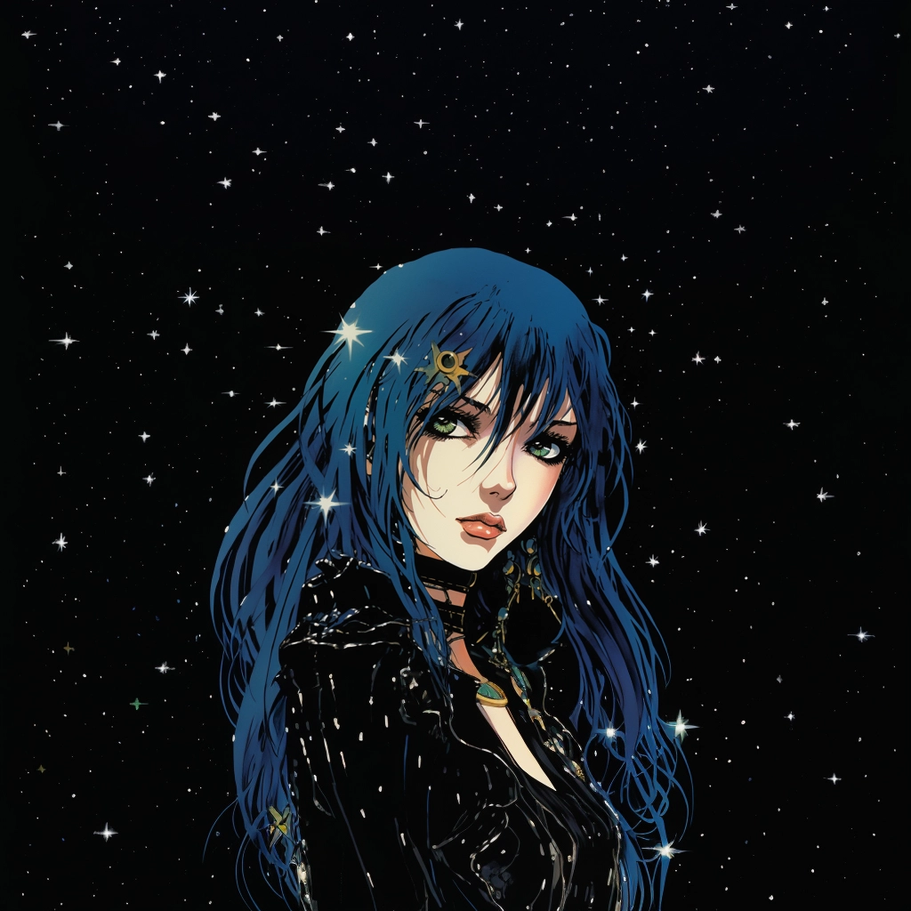 1990s anime goth starry eyed