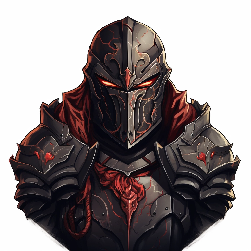 Dark medieval paladin 2d vector png