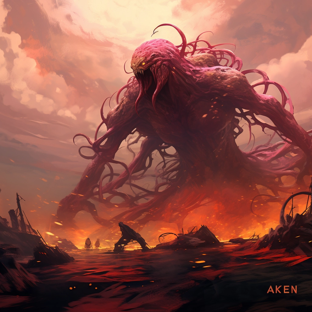 Adavex kraken in the style of francesco solimena alb