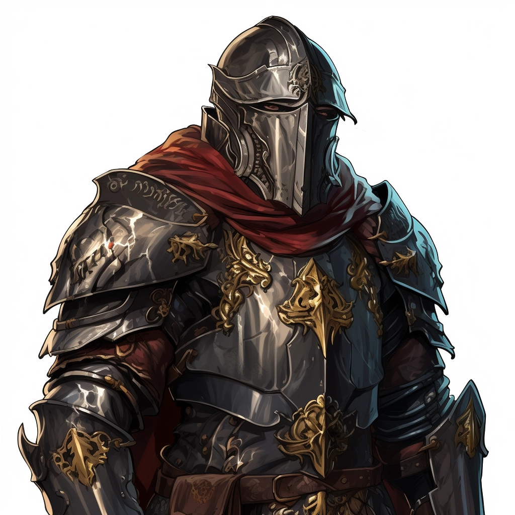 Dark medieval paladin 2d vector png  