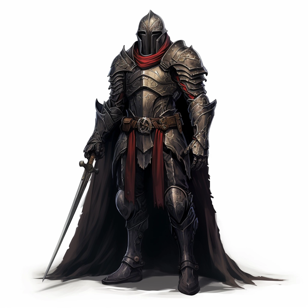 Dark medieval paladin 2d vector png