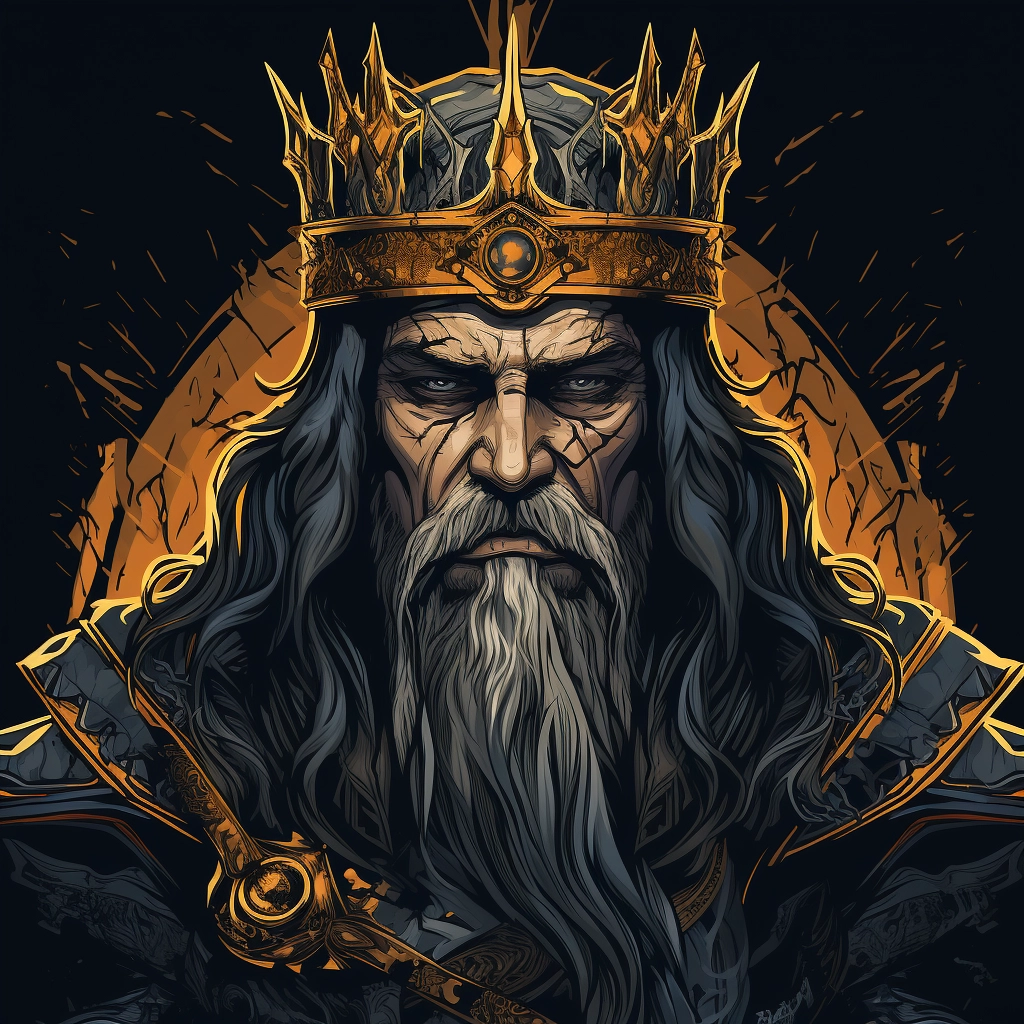 Dark medieval king 2d vector png