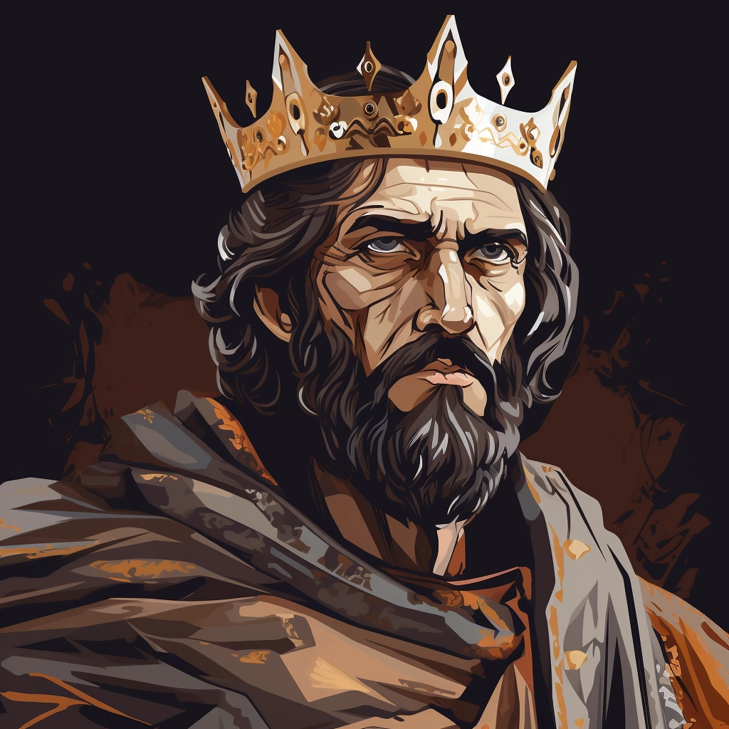 Dark medieval king 2d vector png