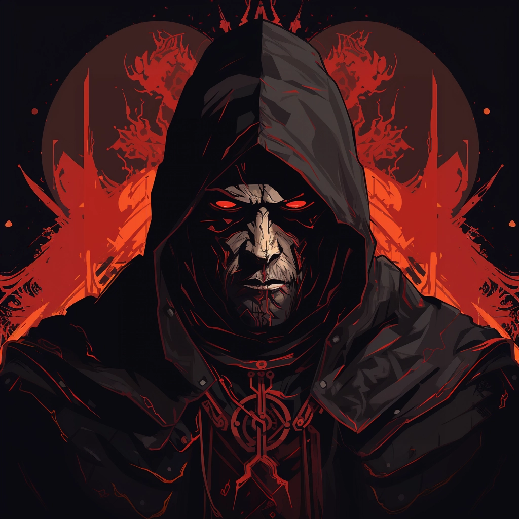 Dark medieval inquisitor 2d vector png  
