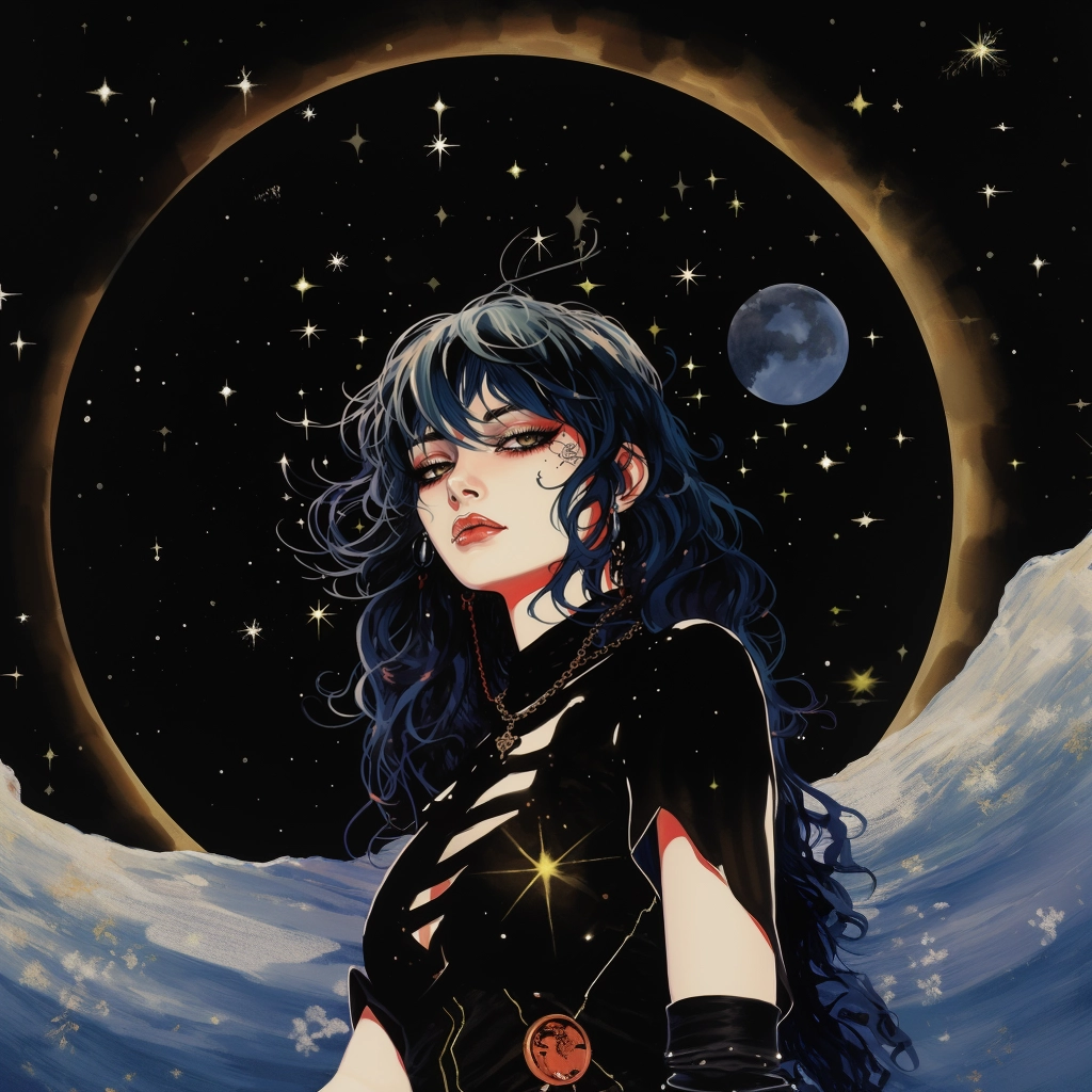 1990s anime goth starry eyed