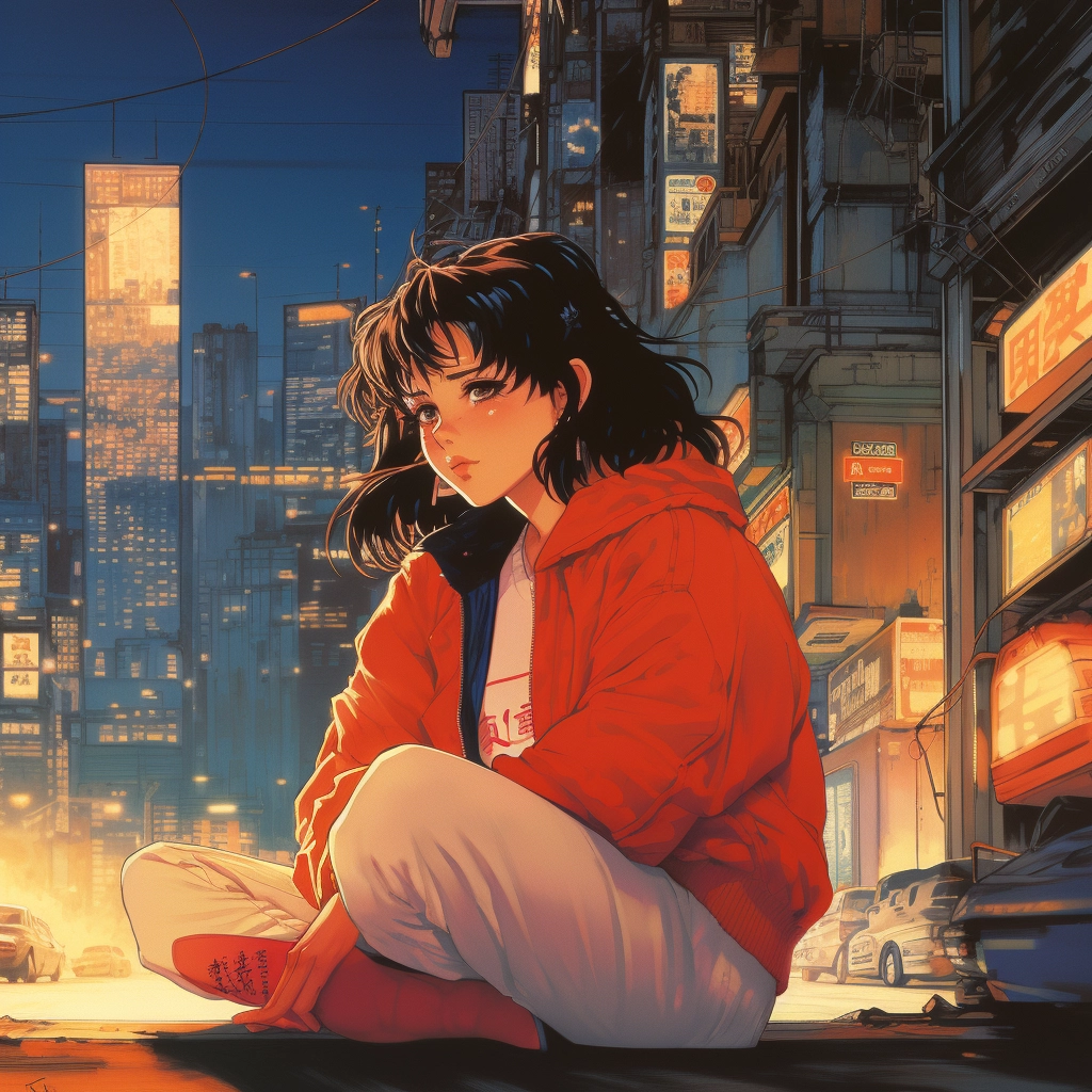 1990s retro anime setting the scene  