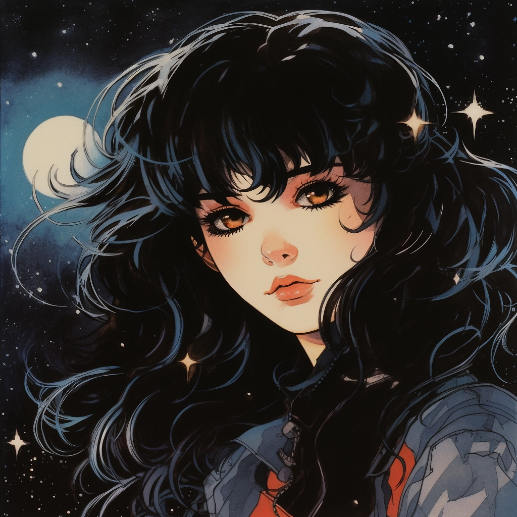 1990s anime goth starry eyed