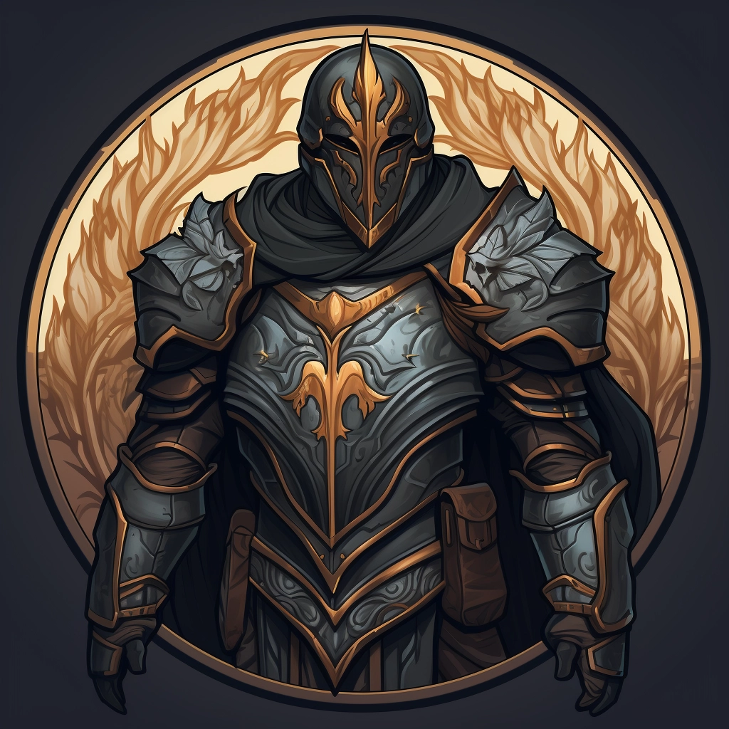 Dark medieval paladin 2d vector png