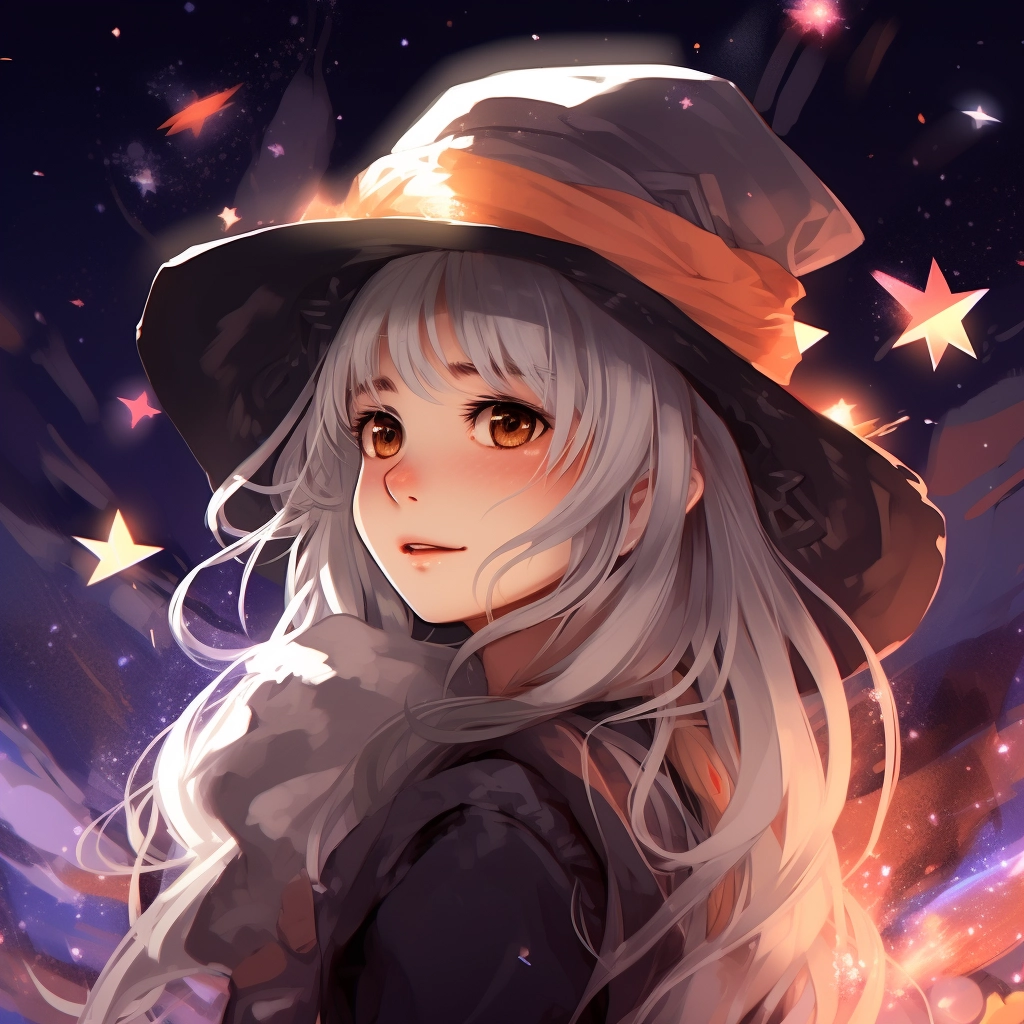 A girl with white hair and long hair wearing a black