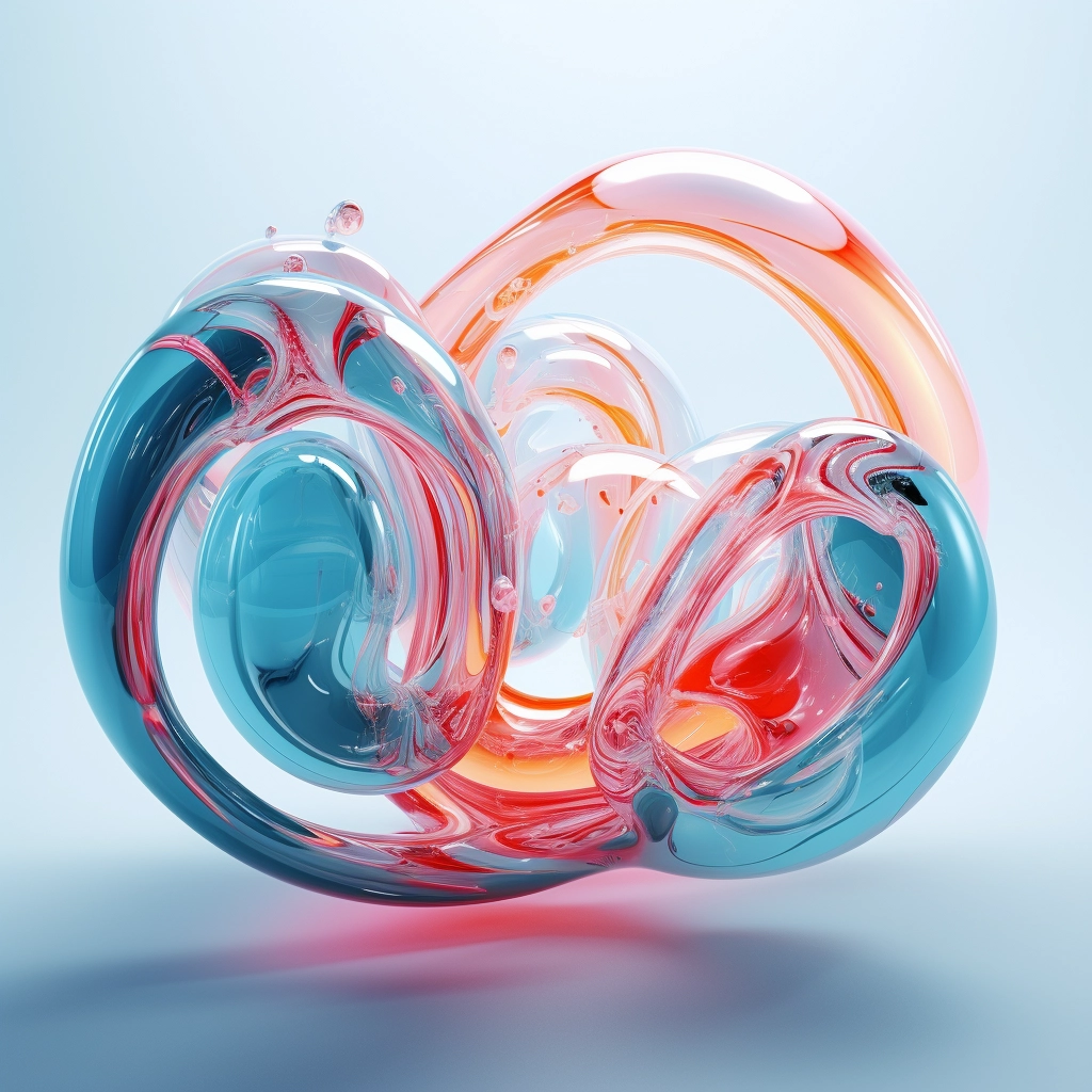 An upside down soap bubble ring in the style of rend