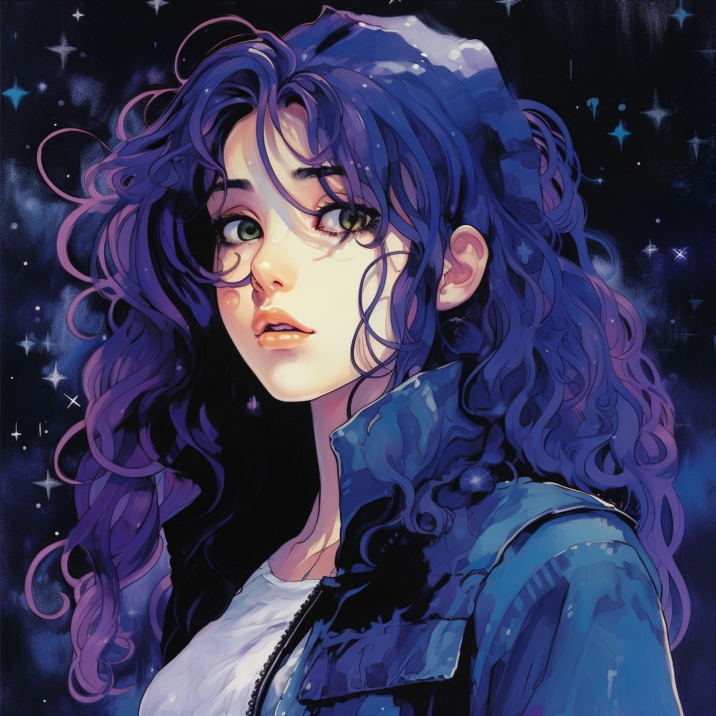 1990s anime goth starry eyed