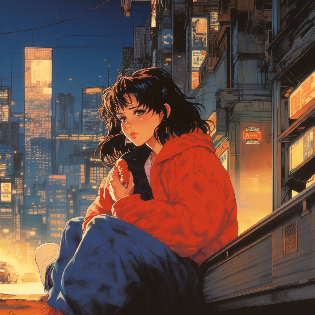 1990s retro anime setting the scene