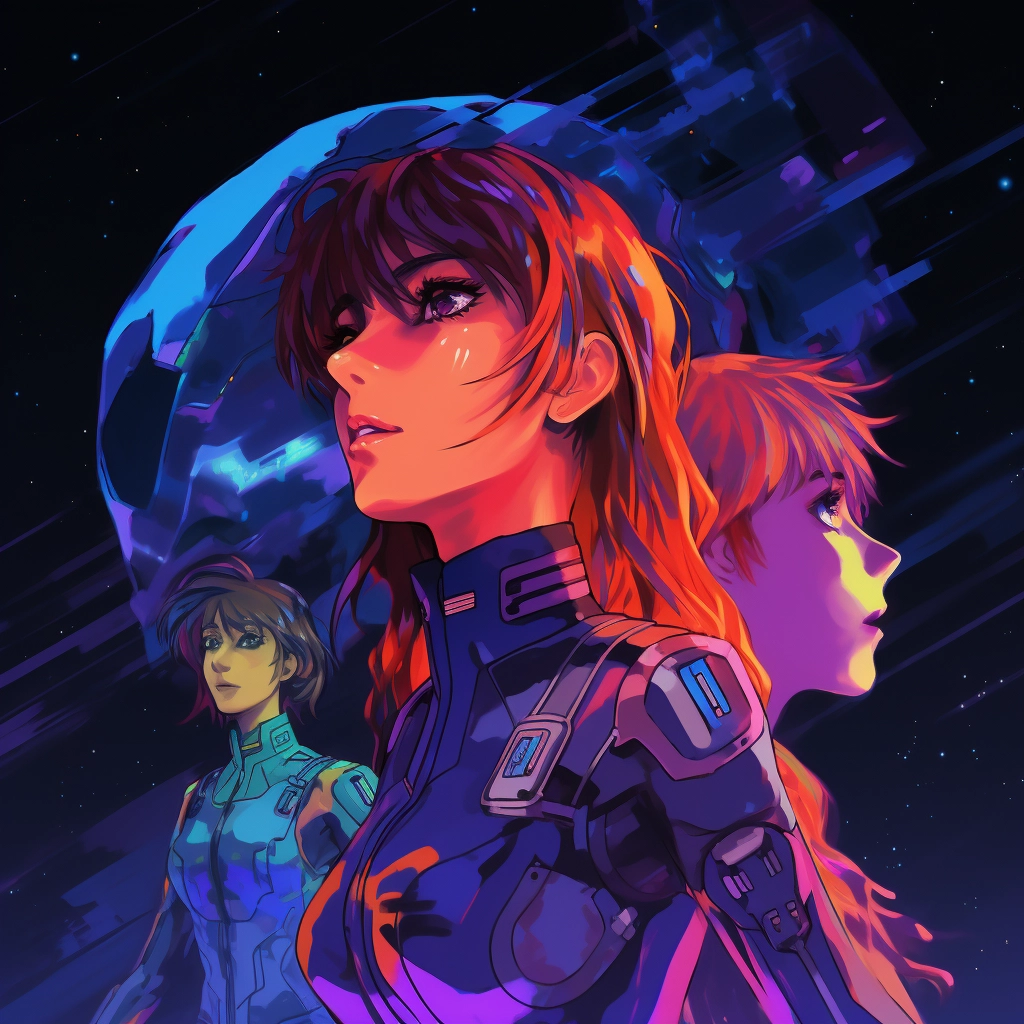 Anime in the style of neon genesis evangelion 5