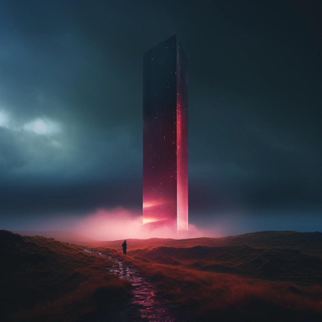 The tower on top of a large wall in the style of bee