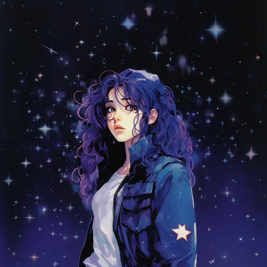 1990s anime goth starry eyed