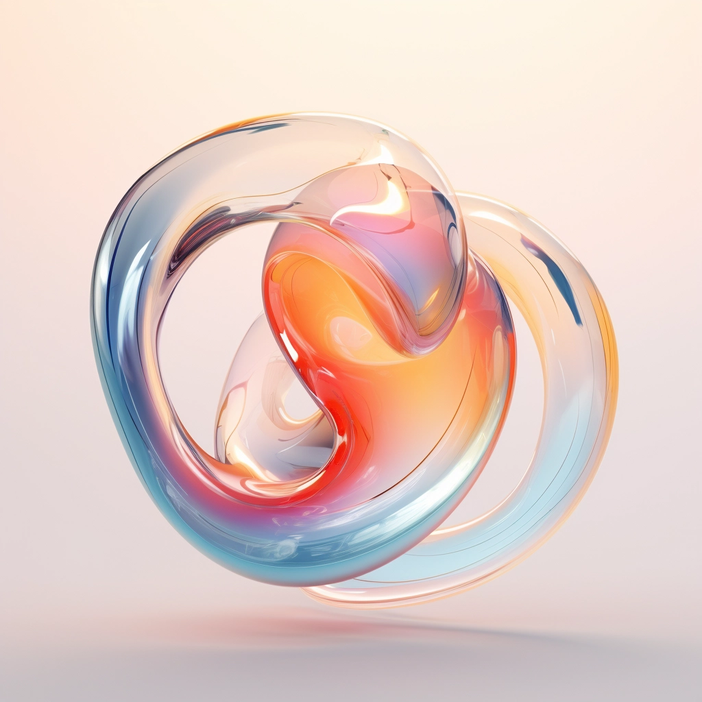 An upside down soap bubble ring in the style of rend