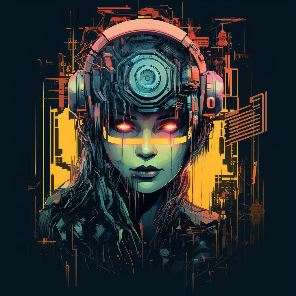 Cyberpunk style EDM logo  