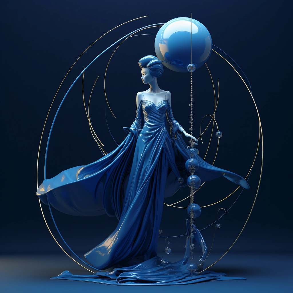 A blue background in the style of colorful moebius p