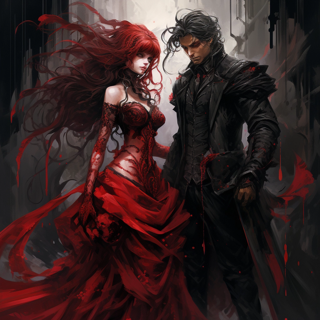 A couple of people in costumes are holding hands in