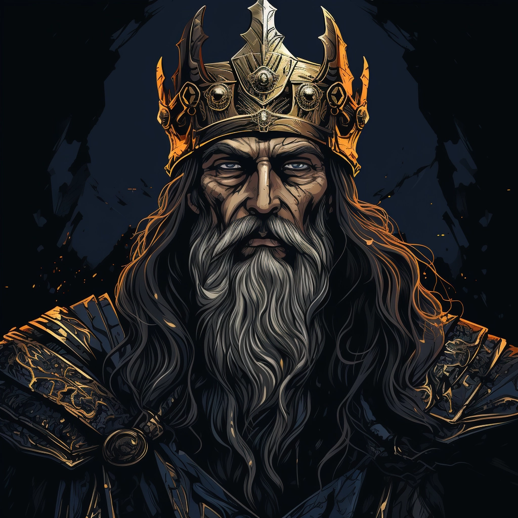 Dark medieval king 2d vector png  