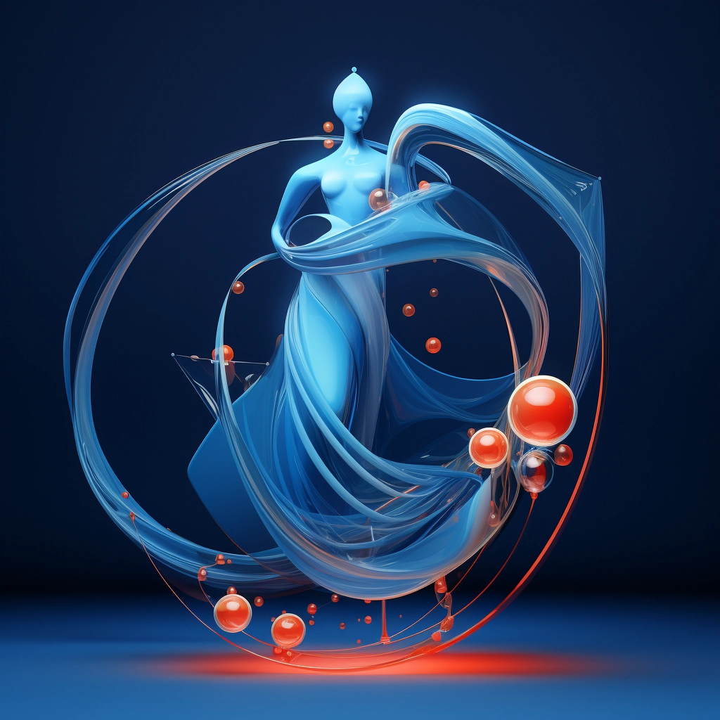 A blue background in the style of colorful moebius p