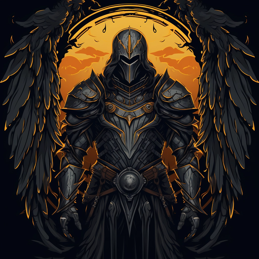 Dark medieval arbiter 2d vector png