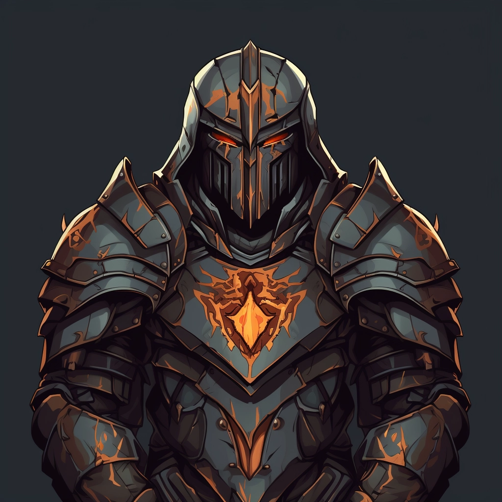 Dark medieval paladin 2d vector png