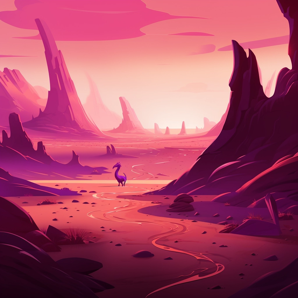 A beautiful illustration of a desert mirage in the s