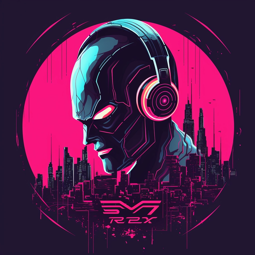 Cyberpunk style EDM logo