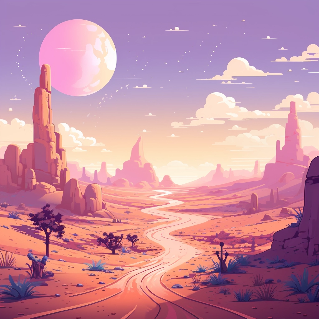 A beautiful illustration of a desert mirage disney a